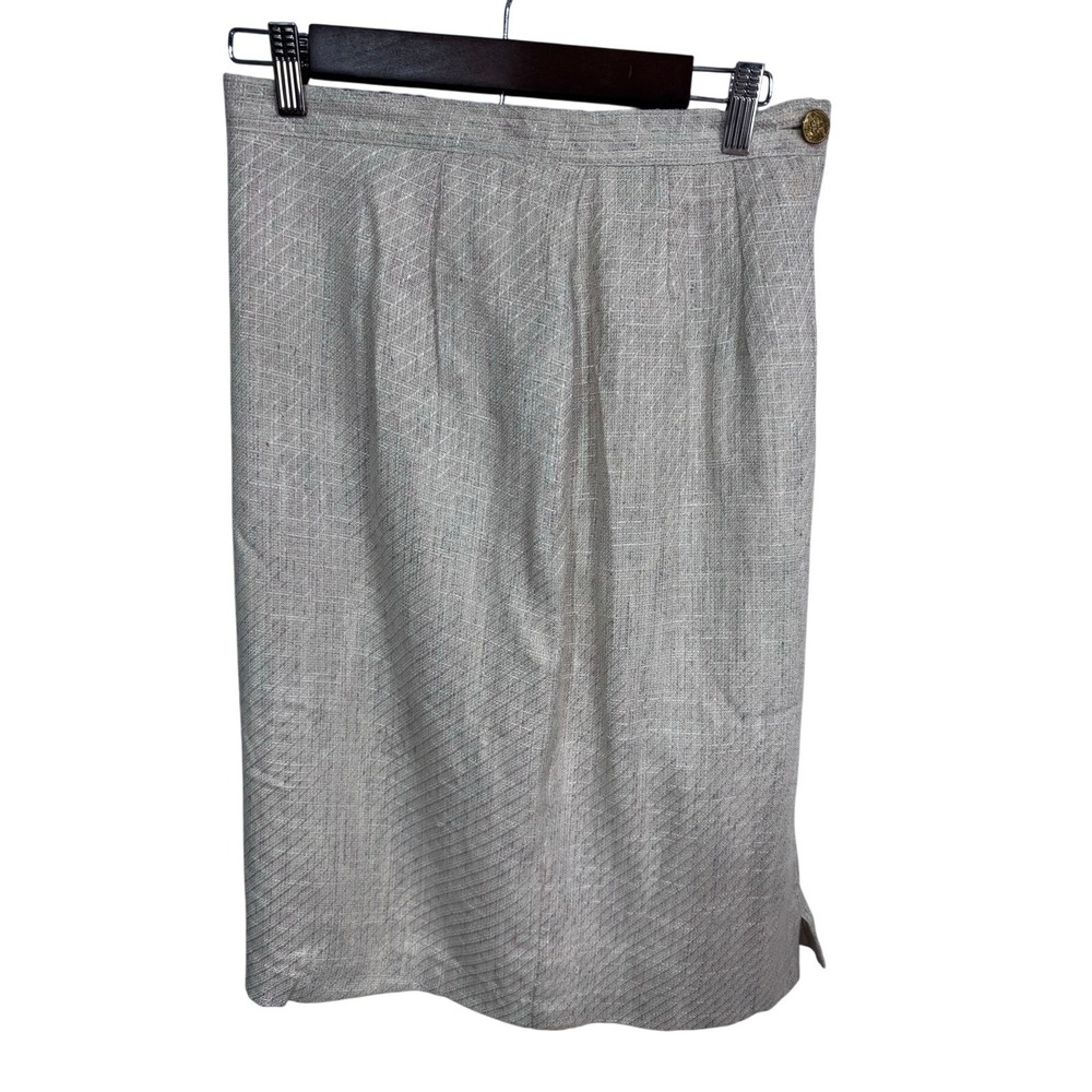 Vintage Norton McNaughton‎ Skirt USA Made Rayon Cream Textured Lined Size 10